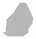 Pixel map of Mauritius. Vector dotted map of Mauritius isolated on white background. Abstract computer graphic of Mauritius map.