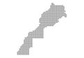 Pixel map of Morocco. Vector dotted map of Morocco isolated on white background. Abstract computer graphic of Morocco map.