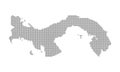 Pixel map of Panama. Vector dotted map of Panama isolated on white background. Abstract computer graphic of Panama map.