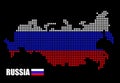 Pixel map of Russia with the flag inside Royalty Free Stock Photo