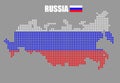 Pixel map of Russia with the flag inside Royalty Free Stock Photo