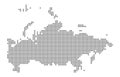 Pixel map of Russia. Vector dotted map of Russia isolated on white background. Abstract computer graphic of Russia map. Royalty Free Stock Photo