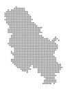 Pixel map of Serbia No Kosovo. Vector dotted map of Serbia No Kosovo isolated on white background. Abstract computer graphic of Se