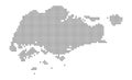 Pixel map of Singapore. Vector dotted map of Singapore isolated on white background. Abstract computer graphic of Singapore map.