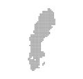 Pixel map of Sweden. Vector dotted map of Sweden isolated on white background. Abstract computer graphic of Sweden map.