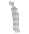 Pixel map of Togo. Vector dotted map of Togo isolated on white background. Abstract computer graphic of Togo map.