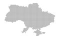 Pixel map of Ukraine. Vector dotted map of Ukraine isolated on white background. Abstract computer graphic of Ukraine map. Royalty Free Stock Photo