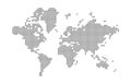 Pixel map of World. Vector dotted map of World isolated on white background. Abstract computer graphic of World map. Royalty Free Stock Photo