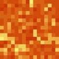 Pixel minecraft style fiery lava block background. Concept of game pixelated seamless square orange yellow dots background. Vector