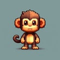 Pixel Monkey: Cute Minecraft-inspired Pixel Art By Jj Otto