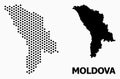 Pixel Mosaic Map of Moldova Royalty Free Stock Photo