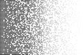 Pixel mosaic. Pixelated pattern, dispersion grayscale background. Business art gradient, square flying. Halftone matrix