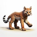 Pixel Mountain Lion: Fantastic Creature In 8-bit Voxel Art