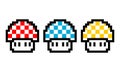 Pixel mushrooms image 8 bit game