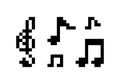 pixel music icon. Musical note element design