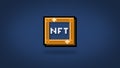Pixel NFT in art frame background - high res wallpaper Royalty Free Stock Photo