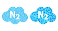 Spheric Dot Nitrogen Cloud Icon Collage Royalty Free Stock Photo