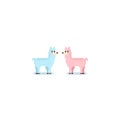 Pixel pastel alpaca.8bit character.