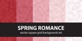 Pixel pattern set Spring Romance. Vector seamless pixel art backgrounds Royalty Free Stock Photo