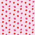 The pixel pattern with strawberry and pink background.
