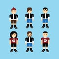 Pixel people avatar set Royalty Free Stock Photo