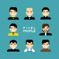 Pixel people avatar set Royalty Free Stock Photo