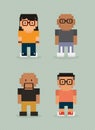 pixel people icon set Royalty Free Stock Photo