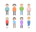 Pixel People Set Royalty Free Stock Photo