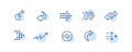 10 pixel perfect arrow icons. Doodle user interface design. Set 4