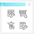 Pixel perfect black plumbing line icons set