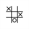 Pixel perfect black thin line icon of a tic tac toe. Editable stroke vector 64x64 pixel. Scale 5000% preview. Noughts and crosses
