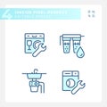 Pixel perfect blue plumbing line icons set Royalty Free Stock Photo