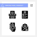 Flat design pixel perfect set of voting glyph style icons