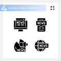 Pixel perfect journalism solid icons pack Royalty Free Stock Photo