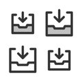 Pixel-perfect  linear  icon of an archive with incoming arrow Royalty Free Stock Photo