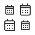 Pixel-perfect linear icon of calendar or shedule