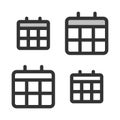 Pixel-perfect linear icon of calendar or shedule