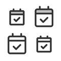 Pixel-perfect linear icon of calendar or shedule
