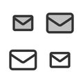Pixel-perfect linear icon of closed envelope
