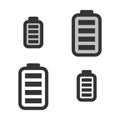 Pixel-perfect linear icon of electric battery full charge level