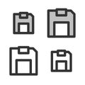 Pixel-perfect linear icon of a floppy disk