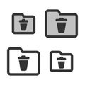 Pixel-perfect linear icon of a folder for deleted or unneeded files Royalty Free Stock Photo