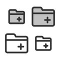 Pixel-perfect linear icon of a folder with plus sign Royalty Free Stock Photo