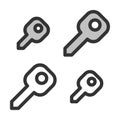 Pixel-perfect linear icon of key