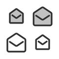 Pixel-perfect linear icon of open envelope