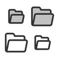Pixel-perfect linear icon of an open folder