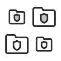 Pixel-perfect linear icon of protected folder