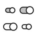 Pixel-perfect linear icon of slider button in on position Royalty Free Stock Photo