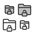 Pixel-perfect linear icon of a unlocked folder