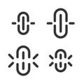 Pixel-perfect linear icons of intact and broken chain link